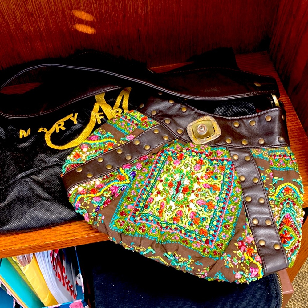 Mary Frances beaded handbag with dust bag and authentication card
